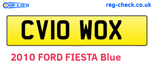 CV10WOX are the vehicle registration plates.