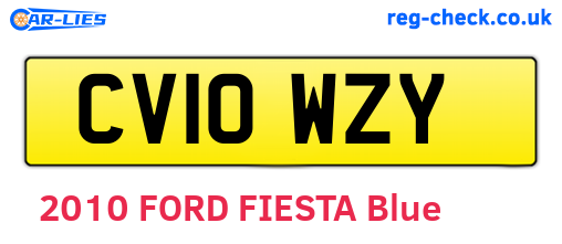 CV10WZY are the vehicle registration plates.