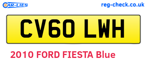 CV60LWH are the vehicle registration plates.