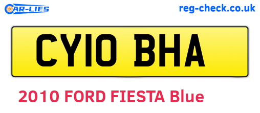 CY10BHA are the vehicle registration plates.