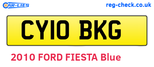 CY10BKG are the vehicle registration plates.