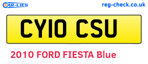 CY10CSU are the vehicle registration plates.