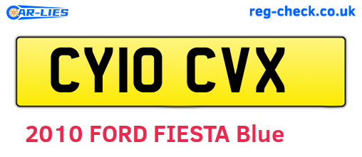 CY10CVX are the vehicle registration plates.
