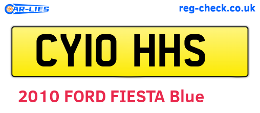 CY10HHS are the vehicle registration plates.