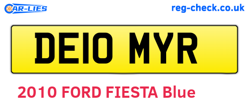 DE10MYR are the vehicle registration plates.