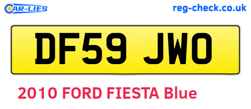 DF59JWO are the vehicle registration plates.