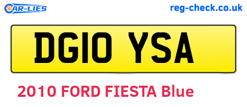 DG10YSA are the vehicle registration plates.