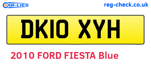 DK10XYH are the vehicle registration plates.