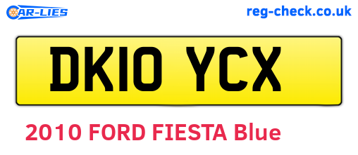 DK10YCX are the vehicle registration plates.