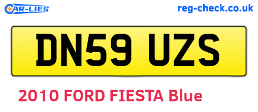 DN59UZS are the vehicle registration plates.