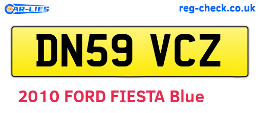 DN59VCZ are the vehicle registration plates.