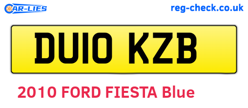 DU10KZB are the vehicle registration plates.