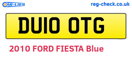 DU10OTG are the vehicle registration plates.