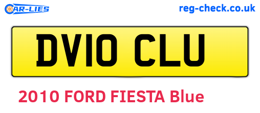 DV10CLU are the vehicle registration plates.