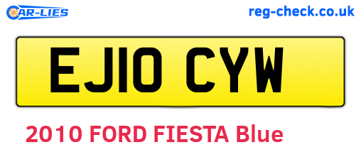 EJ10CYW are the vehicle registration plates.