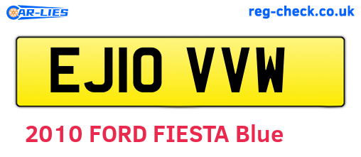 EJ10VVW are the vehicle registration plates.