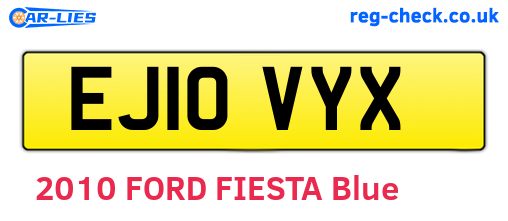 EJ10VYX are the vehicle registration plates.