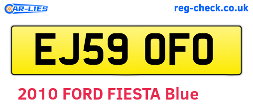EJ59OFO are the vehicle registration plates.