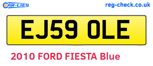EJ59OLE are the vehicle registration plates.