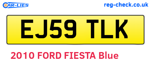 EJ59TLK are the vehicle registration plates.