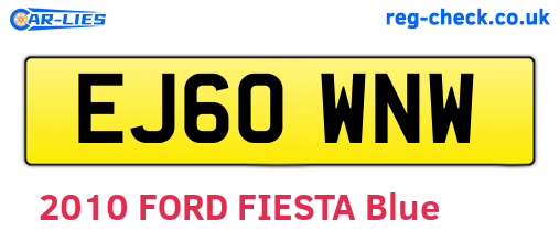 EJ60WNW are the vehicle registration plates.