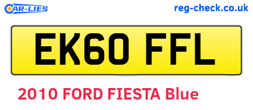 EK60FFL are the vehicle registration plates.
