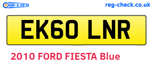 EK60LNR are the vehicle registration plates.