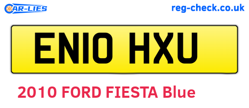 EN10HXU are the vehicle registration plates.