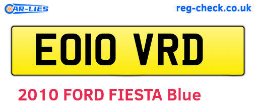 EO10VRD are the vehicle registration plates.