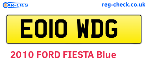 EO10WDG are the vehicle registration plates.