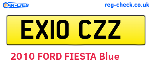 EX10CZZ are the vehicle registration plates.