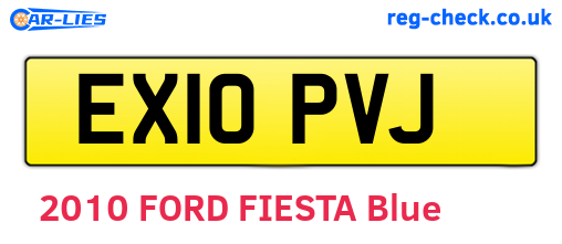 EX10PVJ are the vehicle registration plates.