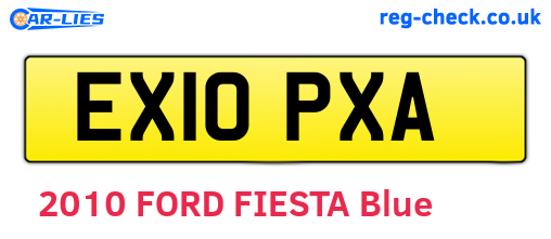 EX10PXA are the vehicle registration plates.