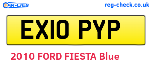 EX10PYP are the vehicle registration plates.