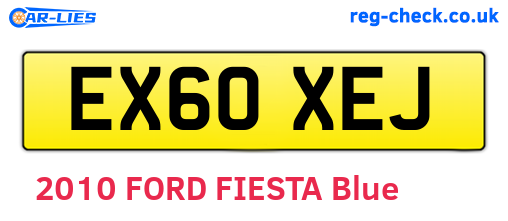 EX60XEJ are the vehicle registration plates.