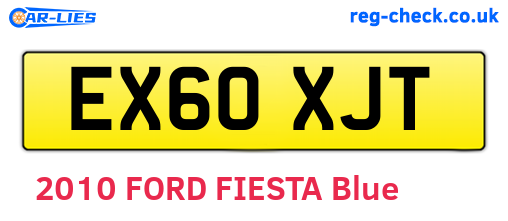 EX60XJT are the vehicle registration plates.