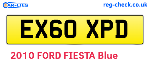 EX60XPD are the vehicle registration plates.