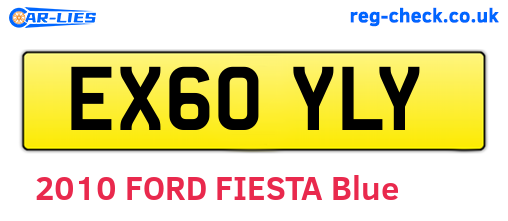 EX60YLY are the vehicle registration plates.