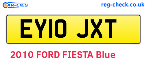 EY10JXT are the vehicle registration plates.
