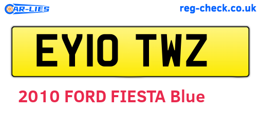 EY10TWZ are the vehicle registration plates.