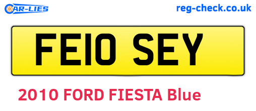 FE10SEY are the vehicle registration plates.