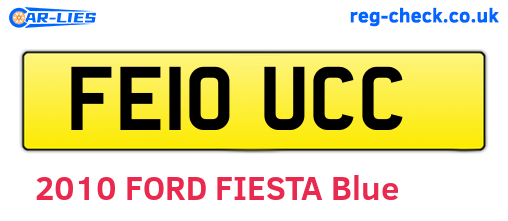 FE10UCC are the vehicle registration plates.