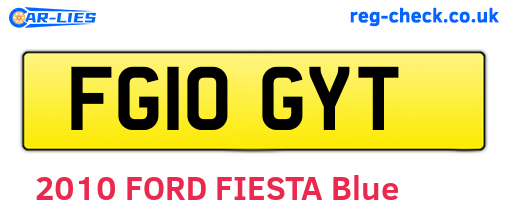FG10GYT are the vehicle registration plates.