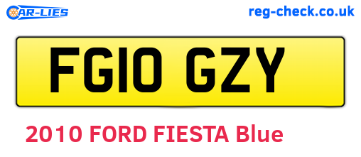FG10GZY are the vehicle registration plates.