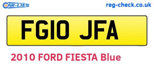 FG10JFA are the vehicle registration plates.