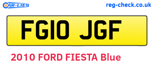 FG10JGF are the vehicle registration plates.