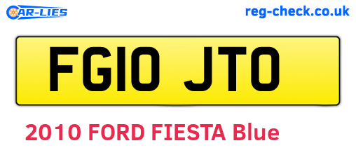 FG10JTO are the vehicle registration plates.
