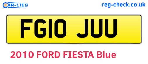 FG10JUU are the vehicle registration plates.