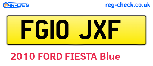 FG10JXF are the vehicle registration plates.