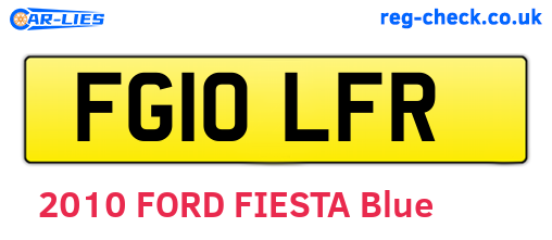 FG10LFR are the vehicle registration plates.